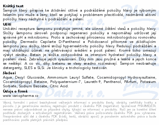 Dermedic Capilarte Zklidňující šampon 300ml