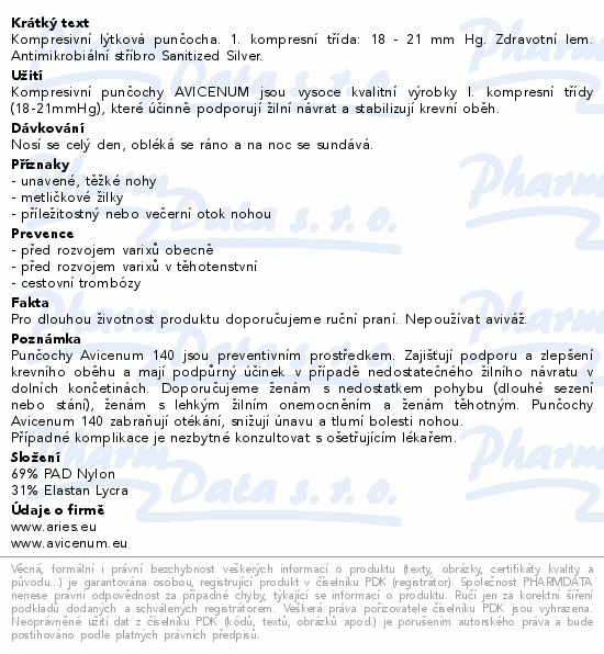 Avicenum P 140 jemné punč. lýt. L long tělová