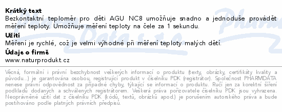 AGU NC8 teploměr bezkontaktní pro děti