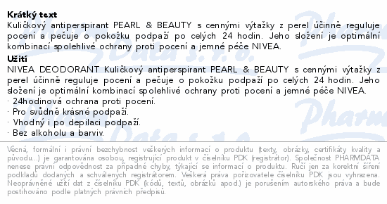 NIVEA Pearl&Beauty deo roll-on 50ml 83735