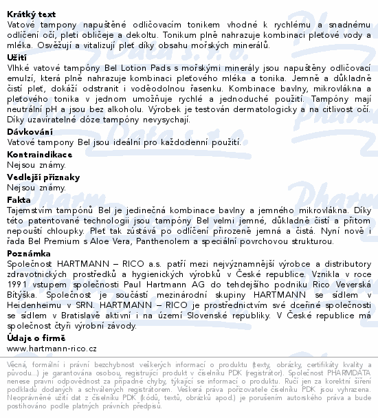 Kosmetic.tampóny BEL Lot.Pads Mořské minerály 30ks