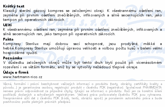 Gáza kompr.ster.Sterilux ES 10x10cm 8vrs.25x2ks