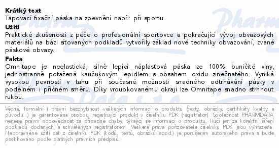 Páska fixační pro taping Omnitape 5cmx10m/1ks