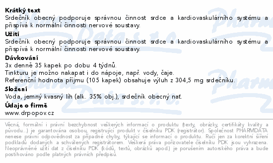 Dr.Popov Kapky bylinné Srdečník obecný 50ml