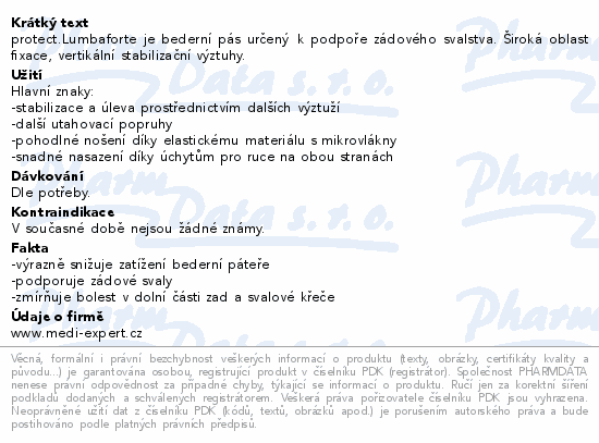 protect.Lumbaforte bederní pás vel.IV