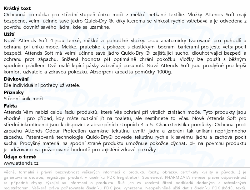 Vložné pleny Attends Soft 4 Super 30ks