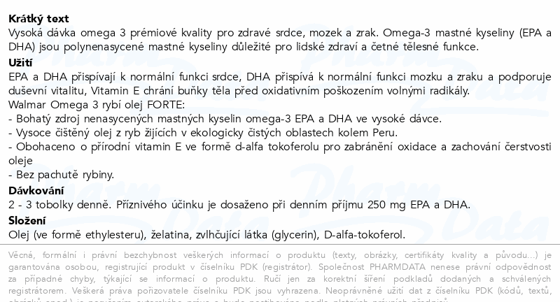 Walmark Omega 3 Forte 1000mg tob.130+65 Promo