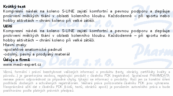 MAXIS S-line kompresní návlek koleno vel.1 šedá
