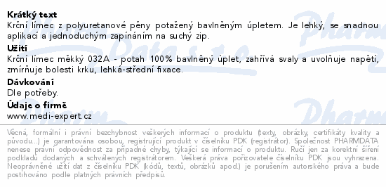 Krční límec měkký 032A v.9cm vel.3 modrá
