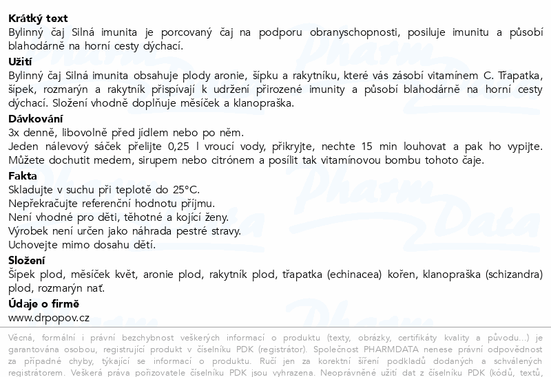 Dr.Popov Čaj Silná imunita 20x1.5g