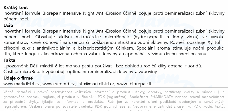 Biorepair Advanced zubní pasta Intensive Night75ml