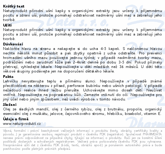 Naturprodukt Přírodní ušní kapky 10ml