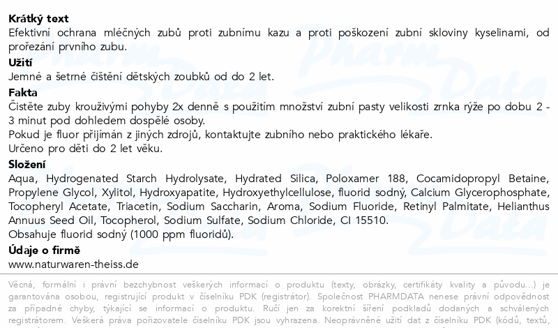 Lacalut Baby 0-2 let zubní pasta 55ml