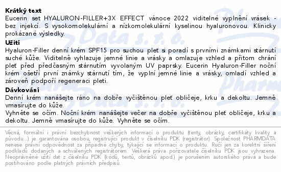 EUCERIN HYALURON-FILLER 3x EFFECT Vánoce 2022