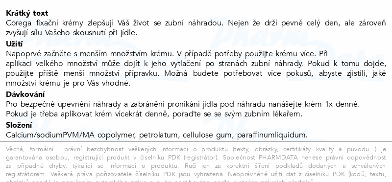 Corega Extra silný fixační krém bez příchuti 70g