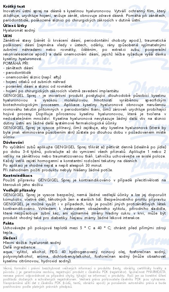 GENGIGEL Sprej na dásně 20ml