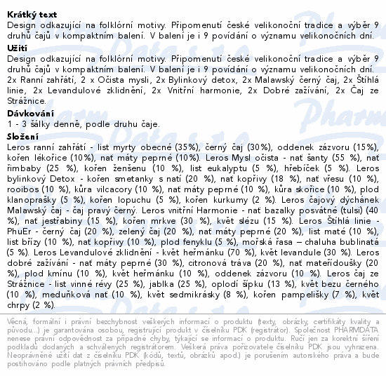 LEROS Svatý týden velikonoční 9x2sáčků