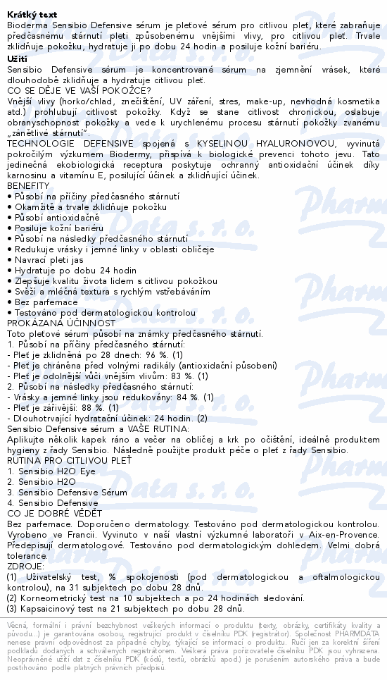 BIODERMA Sensibio Defensive sérum 30ml