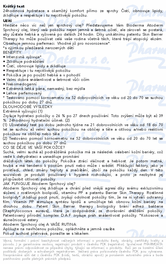 BIODERMA Atoderm Sprchový olej 500ml