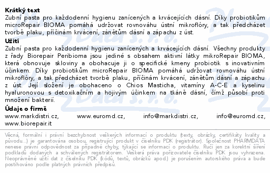 Biorepair Peribioma Pro zubní pasta 75ml