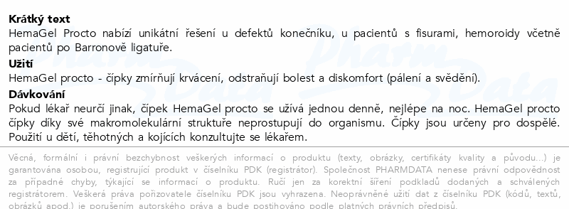 HemaGel PROCTO čípky 5ks II