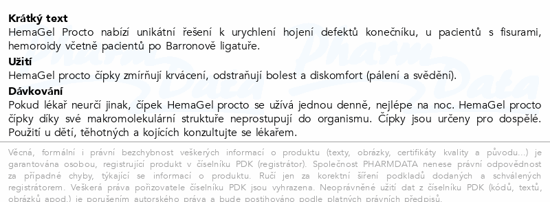 HemaGel PROCTO čípky 15ks II