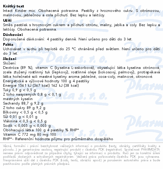 Intact hroznový cukr Kinder-mix 75g