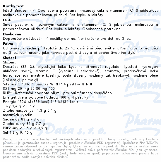 Intact hroznový cukr Brause-mix 75g