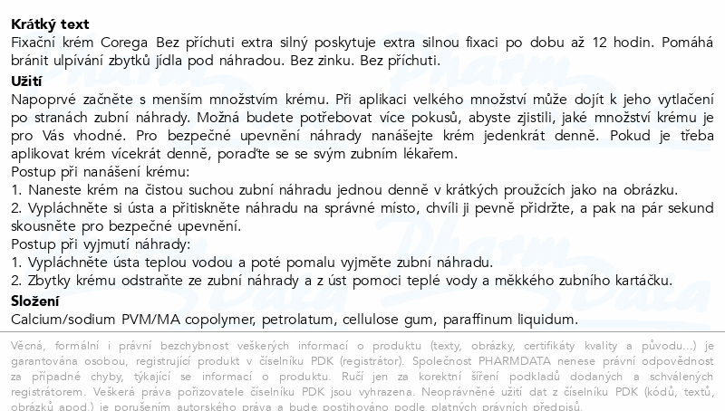 Corega Extra silný fixační krém bez příchuti 40g