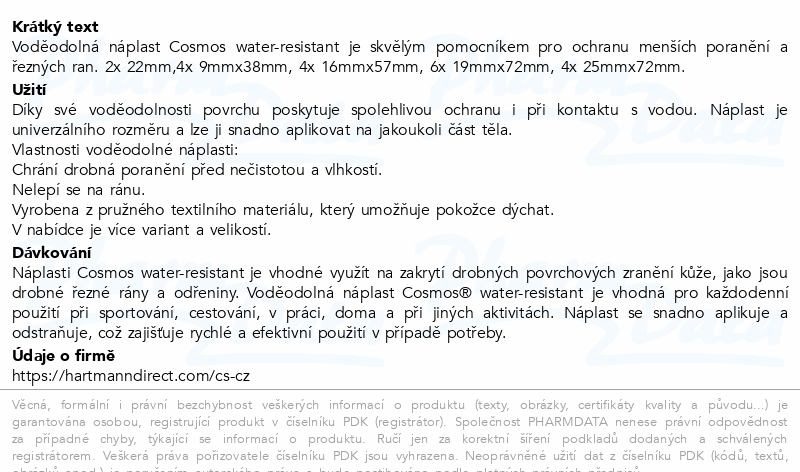 Cosmos Water-Resistant nápl.voděodolná 5 vel. 20ks