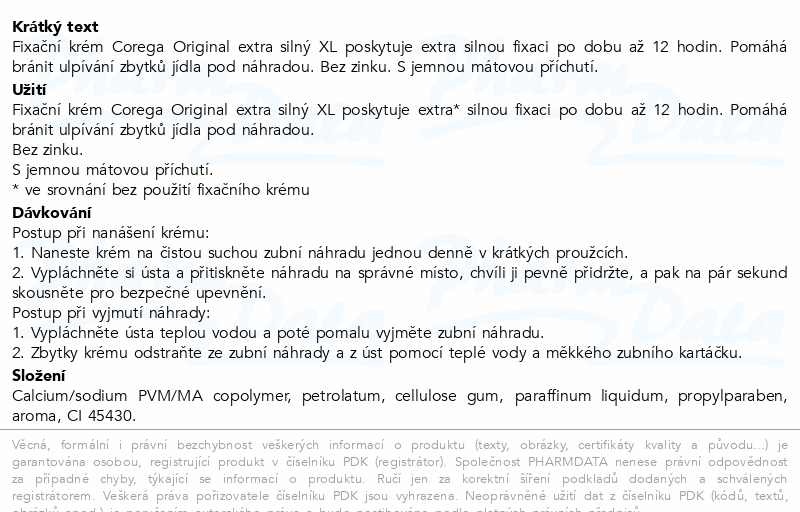 Corega Original Extra silný fixační krém 70g