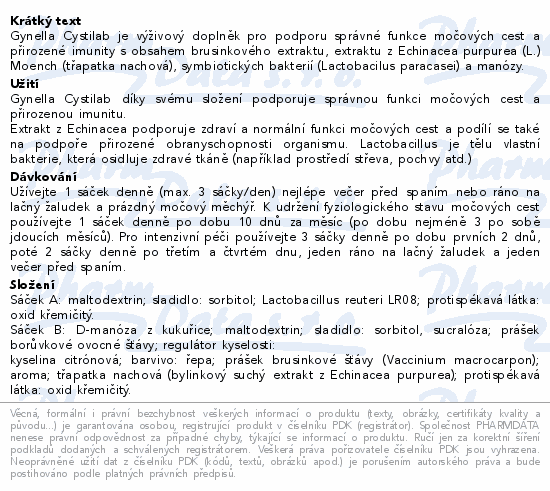 Gynella Cystilab 10 sáčků 40g