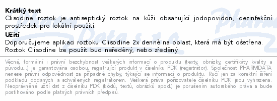 Clisodine Kožní antiseptický roztok 100ml