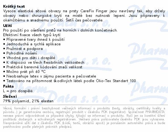 Carefix finger elastický síťový obvaz vel.L 20ks