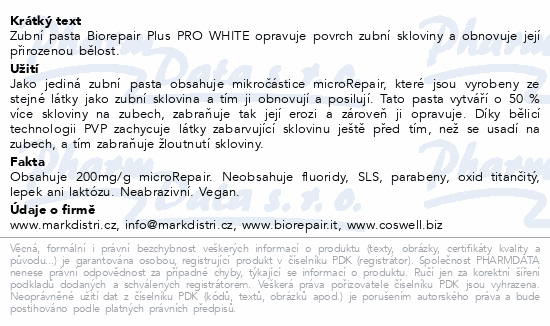 Biorepair Plus zubní pasta Pro White 75ml
