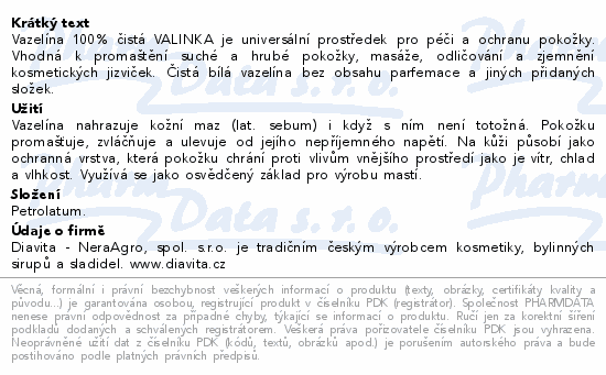 Vazelína 100% čistá Valinka 3000ml