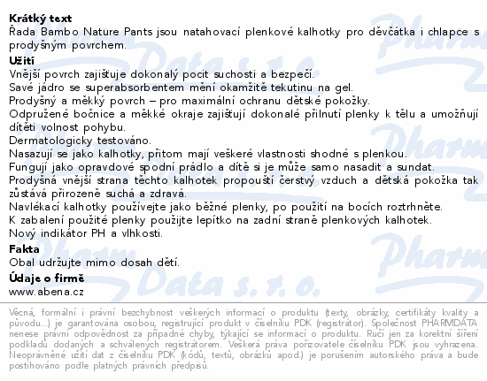 Bambo Nature Pants 8 navl.pl.kalhotky 19+ kg 16ks