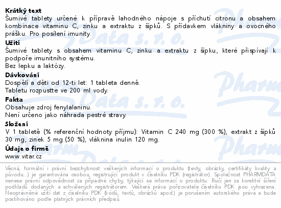 Maxi Vita Vitamin C+zinek+šípek citron tbl.eff.20