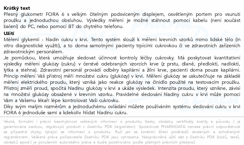 FORA 6 Duo Glukometr Multifun.monitorovací systém