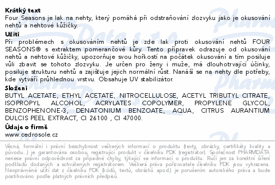 Four Seasons lak proti okusování nehtů 12ml