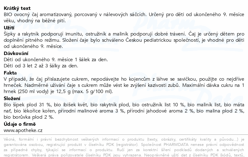 Apotheke Pohád.dětský čaj Lesní sm.BIO 9m+ 20x1.5g