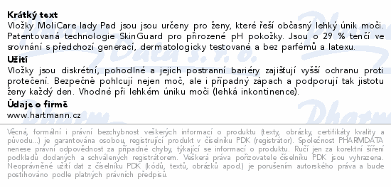 MoliCare Lady Pad inkont.vložky 1.5k 12ks