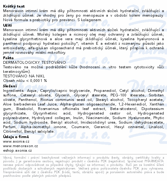 Menoraxon intimní krém 50ml