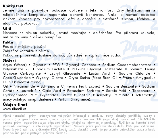 RILASTIL Xerolact čisticí olej na obl.&tělo 1000ml