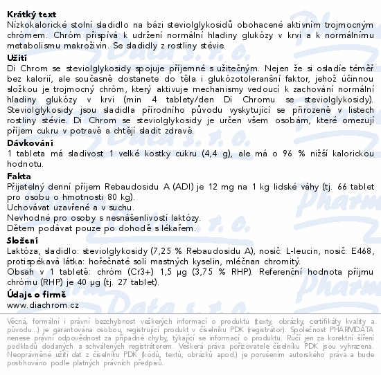 Di Chrom se steviolglykosidy stolní sladid.tbl.80