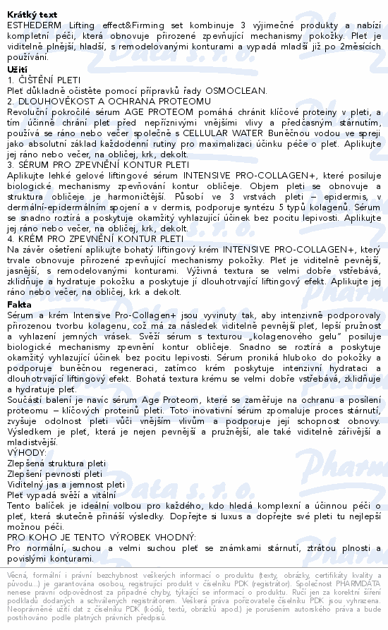 ESTHEDERM Pro-Collagen+ kosmetický set