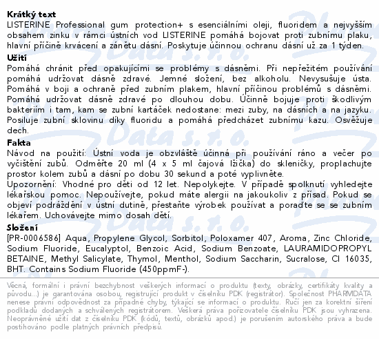 LISTERINE Professional gum protection+ 500ml