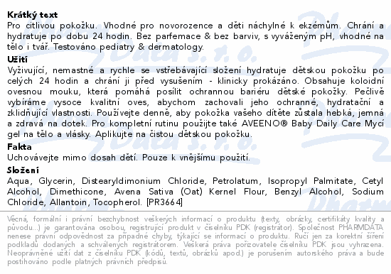 Aveeno baby Daily Care hydratační mléko 150ml