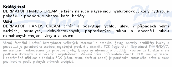 DERMATOP hands cream 75ml