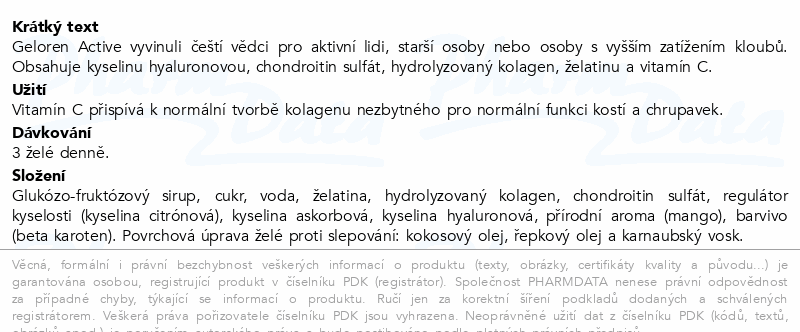 Geloren Active příchuť mango 90 želé